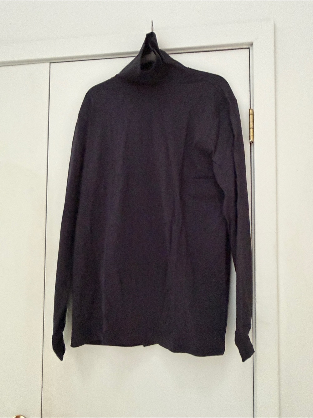 Lot of 2 Lands End Super T Turtlenecks, L, tall, Black